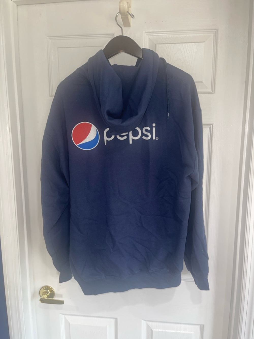 Vintage XL Pepsi Navy Blue Logo Zip Up Hoodie